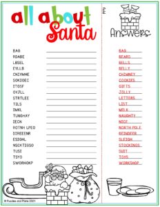 Make holiday learning exciting with an All About Santa word scramble! This free printable is perfect for spelling practice and holiday-themed fun. Easy to print and use for homeschool or classroom activities. Save this pin to keep festive word scrambles within reach!